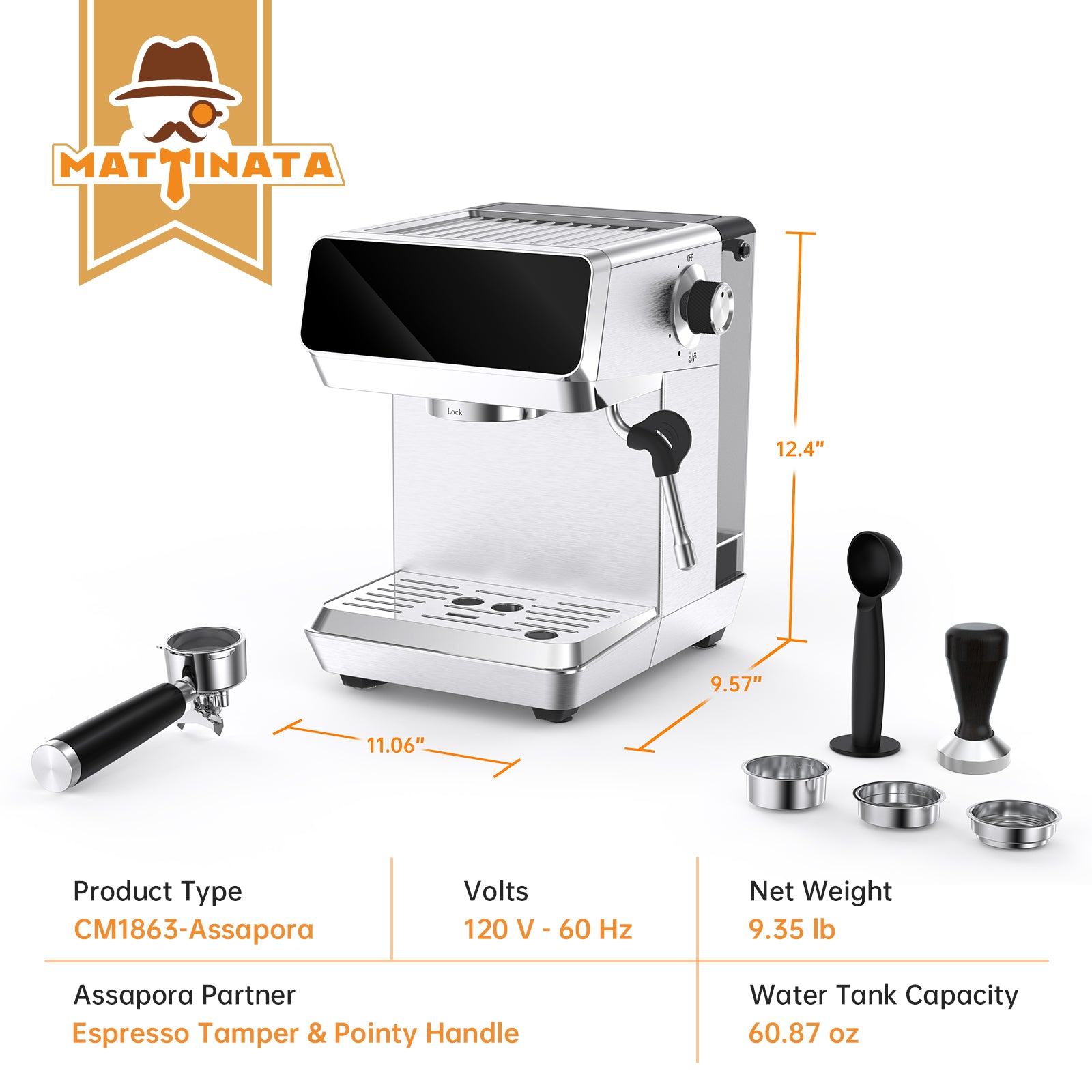 MAttinata Assopora 20 Bar Espresso Machine