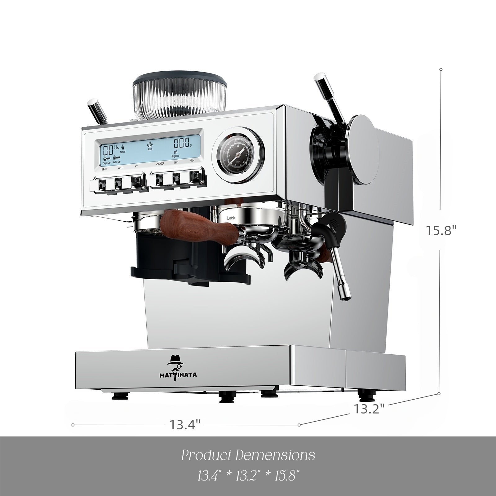 MAttinata CM1610A-CADENZA Espresso Coffee Machine with Grinder